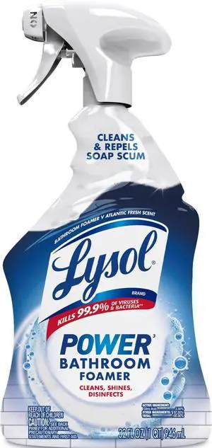 Power Foaming Bathroom Cleaner & Disinfectant Spray, 32 oz | Multipurpose Toilet, Sink, Tub, & Shower Cleaner, Sanitizer, Soap Scum & Mold Cleaner, 0% Bleach, Bathroom Cleaning Supplies Power Foaming Bathroom Cleaner & Disinfectant Spray, 32 oz | Multipurpose Toilet, Sink, Tub, & Shower Cleaner, Sanitizer, Soap Scum & Mold Cleaner, 0% Bleach, Bathroom Cleaning Supplies