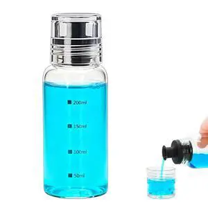 Glass Mouthwash Dispenser for Bathroom, Refillable Mouthwash Container with Lid Cup, Small Clear Mouthwash Bottle for Countertop Bathroom Lotion Dispensers (1, Black spout, 6.6oz) Glass Mouthwash Dispenser for Bathroom, Refillable Mouthwash Container with Lid Cup, Small Clear Mouthwash Bottle for Countertop Bathroom Lotion Dispensers (1, Black spout, 6.6oz)