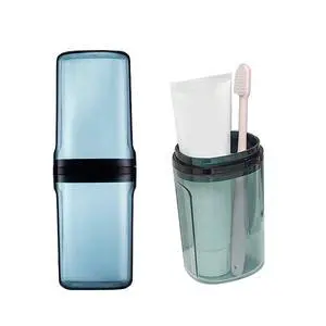 Travel Toileting Cup, Transparent Mouthwash Cup, Portable Toothbrush & Toothpaste Case with Cover, Toiletries Toothpaste Toothbrush Storage Box for Bathroom Travel Camping Home School Business Trip Travel Toileting Cup, Transparent Mouthwash Cup, Portable Toothbrush & Toothpaste Case with Cover, Toiletries Toothpaste Toothbrush Storage Box for Bathroom Travel Camping Home School Business Trip