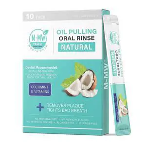 Coconut Oil Pulling Whitening Mouthwash,Fights Bad Breath & Plaque, 10 ct | On-the-Go Travel Size Mini Individual Packets for Teeth and Gums, Strengthens Enamel, Smooth & Non-Greasy for Adults & Kids Coconut Oil Pulling Whitening Mouthwash,Fights Bad Breath & Plaque, 10 ct | On-the-Go Travel Size Mini Individual Packets for Teeth and Gums, Strengthens Enamel, Smooth & Non-Greasy for Adults & Kids
