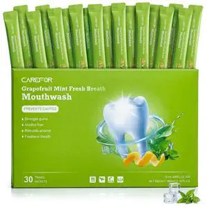 Travel Size Mouthwash Alcohol-Free Gentle Mini Individual Portable 30 Packs | Cool Grapefruit Mint Flavor Targets Bad Breath Effectively. Fluoride-Free, Non-Burning; Great On-The-Go, Meals & Trips Travel Size Mouthwash Alcohol-Free Gentle Mini Individual Portable 30 Packs | Cool Grapefruit Mint Flavor Targets Bad Breath Effectively. Fluoride-Free, Non-Burning; Great On-The-Go, Meals & Trips
