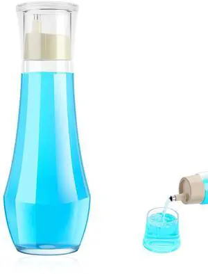 Glass Mouthwash Dispenser for Bathroom, 8.8OZ Mouth Wash Container Bottle with Lid Cup, Small Clear Refillable Mouthwash Holder Decanter for Countertop, Multifunctional Glass Bottle Glass Mouthwash Dispenser for Bathroom, 8.8OZ Mouth Wash Container Bottle with Lid Cup, Small Clear Refillable Mouthwash Holder Decanter for Countertop, Multifunctional Glass Bottle
