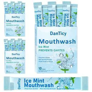 Mouthwash Travel Size, Alcohol-Free Mouthwash, Portable, Fresh Breath, Mini Packets, Ice Mint, 30 Individual Disposable Packets Mouthwash Travel Size, Alcohol-Free Mouthwash, Portable, Fresh Breath, Mini Packets, Ice Mint, 30 Individual Disposable Packets
