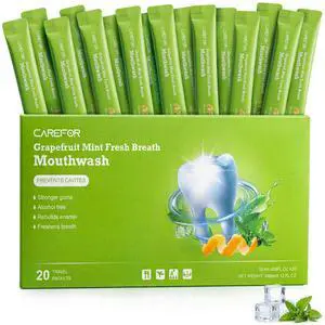 Travel Size Mouthwash Alcohol-Free Gentle Mini Individual Portable 20 Packs | Cool Grapefruit Mint Flavor Targets Bad Breath Effectively. Fluoride-Free, Non-Burning; Great On-The-Go, Meals & Trips Travel Size Mouthwash Alcohol-Free Gentle Mini Individual Portable 20 Packs | Cool Grapefruit Mint Flavor Targets Bad Breath Effectively. Fluoride-Free, Non-Burning; Great On-The-Go, Meals & Trips