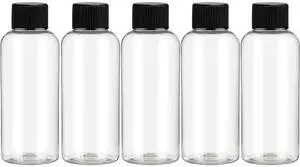 Travel Bottles for Toiletries 3.4 oz Travel Size Mouthwash Bottles with Black Screw Cap, BPA Free Leak-Proof Portable Liquid Container 5 pack Travel Bottles for Toiletries 3.4 oz Travel Size Mouthwash Bottles with Black Screw Cap, BPA Free Leak-Proof Portable Liquid Container 5 pack