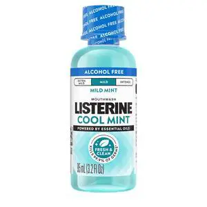 Cool Mint Alcohol Free Mouthwash, Mild Mint, 3.2 fl. oz/95 mL | Kills 99.9% of Germs That Cause Bad Breath, Less Intense Taste with no burn, Dentist Recommended Oral Rinse Cool Mint Alcohol Free Mouthwash, Mild Mint, 3.2 fl. oz/95 mL | Kills 99.9% of Germs That Cause Bad Breath, Less Intense Taste with no burn, Dentist Recommended Oral Rinse