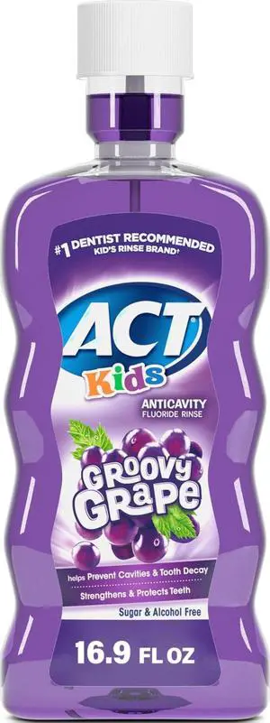 Kids Anticavity Fluoride Rinse Groovy Grape 16.9 fl. oz. Accurate Dosing Cup, Alcohol Free Kids Anticavity Fluoride Rinse Groovy Grape 16.9 fl. oz. Accurate Dosing Cup, Alcohol Free
