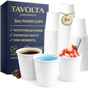3 oz Paper Cups Small Disposable 3 Ounce Bathroom Mouthwash & Rinsing Cups for Oral Care, Mini Espresso Shots, Small Dessert Cups for Birthday Parties, Guest Bath, Travel, Vanity 50 pack 3 oz Paper Cups Small Disposable 3 Ounce Bathroom Mouthwash & Rinsing Cups for Oral Care, Mini Espresso Shots, Small Dessert Cups for Birthday Parties, Guest Bath, Travel, Vanity 50 pack