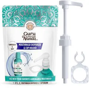 Mouthwash Dispenser Pump, Made for GuruNanda 33 oz and 16 Oz Mouthwashes, Spillproof & Leakproof, Locking Mechanism, Food-Grade Material, BPA & PFAS-Free Mouthwash Dispenser Pump, Made for GuruNanda 33 oz and 16 Oz Mouthwashes, Spillproof & Leakproof, Locking Mechanism, Food-Grade Material, BPA & PFAS-Free