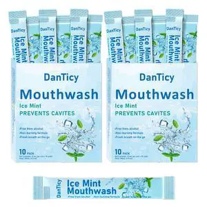 Mouthwash Travel Size, Alcohol-Free Mouthwash, Portable, Fresh Breath, Mini Packets, Ice Mint, 20 Individual Disposable Packets Mouthwash Travel Size, Alcohol-Free Mouthwash, Portable, Fresh Breath, Mini Packets, Ice Mint, 20 Individual Disposable Packets