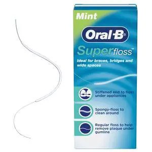 Super Floss Pre-Cut Strands, Dental Floss for Bridges, Braces and Wide Spaces, 50 Strands Super Floss Pre-Cut Strands, Dental Floss for Bridges, Braces and Wide Spaces, 50 Strands