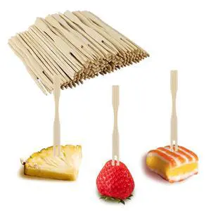 100 Pack Bamboo Appetizer Forks, Toothpick for Appetizer, 3.5 Inch Mini Forks for Fruit, Cocktail, Charcuterie Boards Accessories (100 Pack) 100 Pack Bamboo Appetizer Forks, Toothpick for Appetizer, 3.5 Inch Mini Forks for Fruit, Cocktail, Charcuterie Boards Accessories (100 Pack)