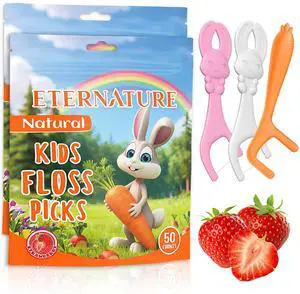 Kids Flossers 100ct, Strawberry Flavored Bunny & Carrot Floss Picks, BPA & Fluoride Free, Biodegradable, Easy-to-Hold, Fun Character Design, Bulk Pack for Toddlers Kids Flossers 100ct, Strawberry Flavored Bunny & Carrot Floss Picks, BPA & Fluoride Free, Biodegradable, Easy-to-Hold, Fun Character Design, Bulk Pack for Toddlers