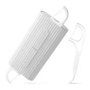 Travel Dental Floss Picks with Portable Dispenser,Reusable Ultra-Compact Dental Flosser Case,Toothpicks Sticks Holer,No Break No Shred Dental Floss Super Clean Teeth,Perfect for Out go(White) Travel Dental Floss Picks with Portable Dispenser,Reusable Ultra-Compact Dental Flosser Case,Toothpicks Sticks Holer,No Break No Shred Dental Floss Super Clean Teeth,Perfect for Out go(White)