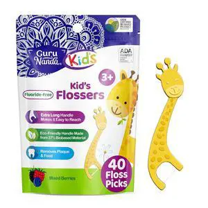 Dental Floss Picks for Kids, Extra-Long Giraffe-Shaped Picks, Fluoride-Free, Anti-Slip & Shred-Resistant Design & Eco-Friendly Handle & Berry Flavor, Ideal for Ages 3+, 40 Count (Pack of 1) Dental Floss Picks for Kids, Extra-Long Giraffe-Shaped Picks, Fluoride-Free, Anti-Slip & Shred-Resistant Design & Eco-Friendly Handle & Berry Flavor, Ideal for Ages 3+, 40 Count (Pack of 1)