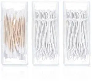 3 Pcs Cotton Swab Holder Small Dental Floss Containers Floss Picks Case | for Travel, Portable, Storage Boxes with Lid, Plastic, Cotton Pad Organizer, Dispenser, for Toothpick, Makeup Sponges 3 Pcs Cotton Swab Holder Small Dental Floss Containers Floss Picks Case | for Travel, Portable, Storage Boxes with Lid, Plastic, Cotton Pad Organizer, Dispenser, for Toothpick, Makeup Sponges