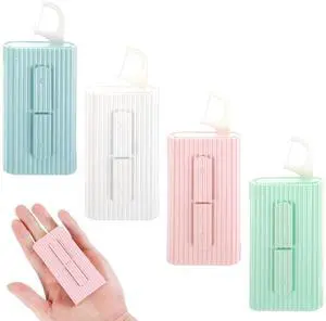 4 Pcs Floss Pick Dispenser, Refillable Travel Floss Picks Storage Case with 10 Toothpicks Portable Floss Pick Holder for Oral Care Teeth Cleaning Tool (White, Green, Pink, Blue) 4 Pcs Floss Pick Dispenser, Refillable Travel Floss Picks Storage Case with 10 Toothpicks Portable Floss Pick Holder for Oral Care Teeth Cleaning Tool (White, Green, Pink, Blue)