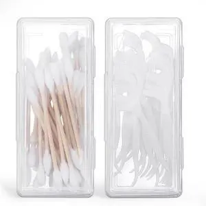 2 Pcs Portable Travel Cotton Swab Holder, Small Dental Floss Picks Case | Clear Plastic Cotton Pad Storage Container with Dustproof Lid for Makeup Sponges, Hair Ties, Small Items 2 Pcs Portable Travel Cotton Swab Holder, Small Dental Floss Picks Case | Clear Plastic Cotton Pad Storage Container with Dustproof Lid for Makeup Sponges, Hair Ties, Small Items
