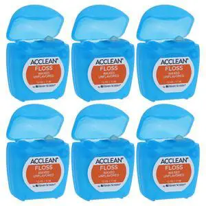 Acclean Waxed Dental Floss, 12 Yds, Unflavored, Shred-Resistant, 6 Ct | Removes Plaque between Teeth, Helps Support Healthy Gums, Smooth Glide for Daily Oral Care, Flip-Top Dispenser, Home Use Acclean Waxed Dental Floss, 12 Yds, Unflavored, Shred-Resistant, 6 Ct | Removes Plaque between Teeth, Helps Support Healthy Gums, Smooth Glide for Daily Oral Care, Flip-Top Dispenser, Home Use