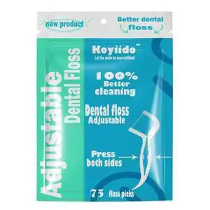 Koyiido Adjustable Floss Picks, Dental Floss Picks, Toothpicks Flossers for Adults Teeth Cleaning, 75 Count (Pack of 2) Koyiido Adjustable Floss Picks, Dental Floss Picks, Toothpicks Flossers for Adults Teeth Cleaning, 75 Count (Pack of 2)