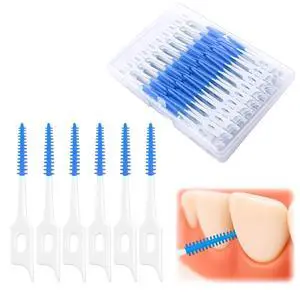 200 Pcs Portable Soft Silicone Interdental Floss Picks for Family Oral Care, Dual - Ended Toothpick & Flosser Cleaning ToolBlue 200 Pcs Portable Soft Silicone Interdental Floss Picks for Family Oral Care, Dual - Ended Toothpick & Flosser Cleaning ToolBlue