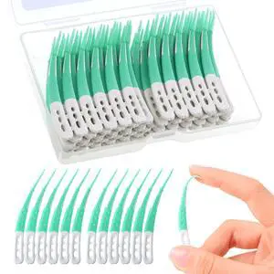 Portable Interdental Brushes Between Teeth-96 Count, | Soft Dental Floss Picks for Teeth Cleaning Toothpick Teeth Cleaning Tools for Braces with Boxed Travel Case(Green) Portable Interdental Brushes Between Teeth-96 Count, | Soft Dental Floss Picks for Teeth Cleaning Toothpick Teeth Cleaning Tools for Braces with Boxed Travel Case(Green)
