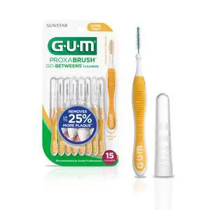 Proxabrush Go-Betweens Ultra Tight Interdental Brushes, 15 Count | Triangular soft bristles, Nylon-coated wire safe for braces & implants, Reusable with breathable travel cap, 10 days of use Proxabrush Go-Betweens Ultra Tight Interdental Brushes, 15 Count | Triangular soft bristles, Nylon-coated wire safe for braces & implants, Reusable with breathable travel cap, 10 days of use