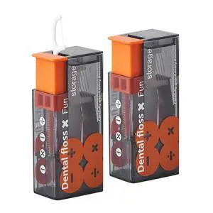 Dental Floss Sticks for Aduts, Floss Pick Holder& Dispenser with Travel Case, 20 Count (2x10) Disposabe Flosser for Teeth Cleaning, Portable Floss Sick Kit (2 Pack Orange) Dental Floss Sticks for Aduts, Floss Pick Holder& Dispenser with Travel Case, 20 Count (2x10) Disposabe Flosser for Teeth Cleaning, Portable Floss Sick Kit (2 Pack Orange)