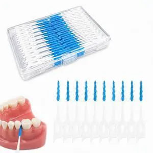 Interdental Brushes,220 Count,Dual-Head Use Dental Floss Picks | Soft Rubber Interdental Picks,Toothpicks Brush for cleaning between teeth and braces with Carry Case (Blue) Interdental Brushes,220 Count,Dual-Head Use Dental Floss Picks | Soft Rubber Interdental Picks,Toothpicks Brush for cleaning between teeth and braces with Carry Case (Blue)