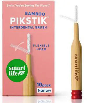 Bamboo Interdental Brushes (10 Count) - Eco-Friendly Reusable Dental Picks, Flexible Soft Bristles, Superior Gum & Teeth Cleaning, Toothpicks for Braces, PikStik - Tight Gaps Bamboo Interdental Brushes (10 Count) - Eco-Friendly Reusable Dental Picks, Flexible Soft Bristles, Superior Gum & Teeth Cleaning, Toothpicks for Braces, PikStik - Tight Gaps