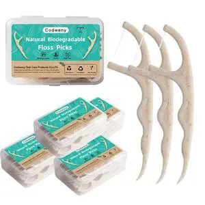 Wheat Straw Biodegradable Dental Floss Picks,200 Counts Natural Handle Tooth Flossers Sticks Oral Care,Keep Clean with 4 Travel Handy Cases Wheat Straw Biodegradable Dental Floss Picks,200 Counts Natural Handle Tooth Flossers Sticks Oral Care,Keep Clean with 4 Travel Handy Cases