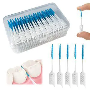 Dental Floss Picks Soft Silicone interdental Brush, Braces Brush, Floss Picks for Teeth, Disposable interdental Brush, Suitable for Cleaning Teeth Health (Blue, 160pcs) Dental Floss Picks Soft Silicone interdental Brush, Braces Brush, Floss Picks for Teeth, Disposable interdental Brush, Suitable for Cleaning Teeth Health (Blue, 160pcs)