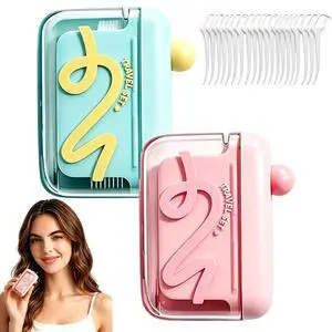2 Pcs Floss Pick Dispenser, Portable Refillable Dental Floss Holder | With 10 Picks, Cute Compact Travel toothpick Case For Teeth Cleaning, Hygienic Storage Box For Home And On The Go 2 Pcs Floss Pick Dispenser, Portable Refillable Dental Floss Holder | With 10 Picks, Cute Compact Travel toothpick Case For Teeth Cleaning, Hygienic Storage Box For Home And On The Go