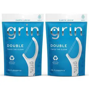 Dental Floss, Minty, 75 Count, Floss Picks | Double Floss Lines | Recycled Plastic | Longer Floss Head | Fold-Back Tooth Pick Dental Floss, Minty, 75 Count, Floss Picks | Double Floss Lines | Recycled Plastic | Longer Floss Head | Fold-Back Tooth Pick