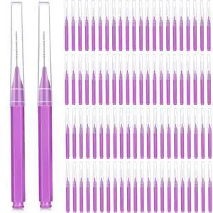 100 Pcs Braces Dental Brushes,Purple,Cute Size | Interdental Toothpick Bristle Dental Picks for Cleaner Tooth Flossing Head Oral Hygiene Flosser Toothpick Cleaners Tooth Tool 100 Pcs Braces Dental Brushes,Purple,Cute Size | Interdental Toothpick Bristle Dental Picks for Cleaner Tooth Flossing Head Oral Hygiene Flosser Toothpick Cleaners Tooth Tool