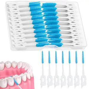 220 Pieces Soft Dental Floss Picks, Blue Silicone Interdental Brushes 220 Pieces Soft Dental Floss Picks, Blue Silicone Interdental Brushes