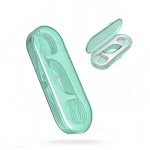 Travel Floss Pick Holder Case with 10 Dental Floss Picks Portable, Refillable, Sealed Toothpick Flossers for Adult Oral Care, Green Travel Floss Pick Holder Case with 10 Dental Floss Picks Portable, Refillable, Sealed Toothpick Flossers for Adult Oral Care, Green