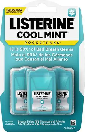 PocketPaks Breath Strips, Cool Mint, 24-Strip Pack, 3 Pack | Breath Freshener, Dissolves Instantly, Kills 99% of Bad Breath Germs, Travel Essentials PocketPaks Breath Strips, Cool Mint, 24-Strip Pack, 3 Pack | Breath Freshener, Dissolves Instantly, Kills 99% of Bad Breath Germs, Travel Essentials