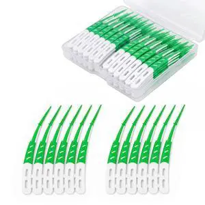 96 Pack Dental Floss Picks, Curved Head Interdental Brushes | Soft Rubber Brush Head Toothpicks Floss Picks,Portable Size Long Handle Disposable Floss Picks for Teeth (Green) 96 Pack Dental Floss Picks, Curved Head Interdental Brushes | Soft Rubber Brush Head Toothpicks Floss Picks,Portable Size Long Handle Disposable Floss Picks for Teeth (Green)
