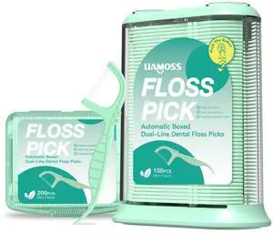 Dental Floss Picks with Dental Floss Dispenser,300 Count Extra Twin Line Mint Flavor Unbreakable & No-Shred Toothpicks Sticks,Superclean Up Teeth(Green) Dental Floss Picks with Dental Floss Dispenser,300 Count Extra Twin Line Mint Flavor Unbreakable & No-Shred Toothpicks Sticks,Superclean Up Teeth(Green)