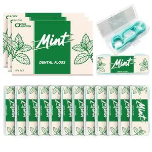 Travel Floss Picks, Mint Flavor Dental Floss Picks for Adults | 120 Count, 3 Boxes of 4 Portable Packs, Flossers for Teeth, Dental Floss Sticks with Toothpick End Travel Floss Picks, Mint Flavor Dental Floss Picks for Adults | 120 Count, 3 Boxes of 4 Portable Packs, Flossers for Teeth, Dental Floss Sticks with Toothpick End