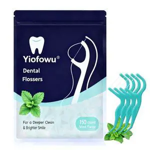 Dental Flossers, Teeth Flossers, 150 Count, Floss Picks, Minty Flavor, Recycled Plastic, Super Strong Thin Floss, Tight Teeth, Toothpicks, Gentle on Gums & Teeth Dental Flossers, Teeth Flossers, 150 Count, Floss Picks, Minty Flavor, Recycled Plastic, Super Strong Thin Floss, Tight Teeth, Toothpicks, Gentle on Gums & Teeth