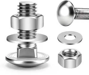 1/4-20 x 1 Carriage Bolt Kit, Carriage Bolts with Nuts and Washers, Round Head Square Neck, 304 Stainless Steel, Full Thread, 12 Sets 1/4-20 x 1 Carriage Bolt Kit, Carriage Bolts with Nuts and Washers, Round Head Square Neck, 304 Stainless Steel, Full Thread, 12 Sets