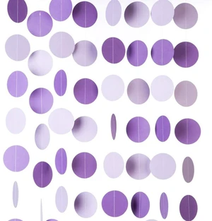 Purple Lavender Paper Garland Circle Dots Party Garland Streamer Backdrop Hanging Decorations, 2.5" in Diameter, 20 Feet in Total Purple Lavender Paper Garland Circle Dots Party Garland Streamer Backdrop Hanging Decorations, 2.5" in Diameter, 20 Feet in Total