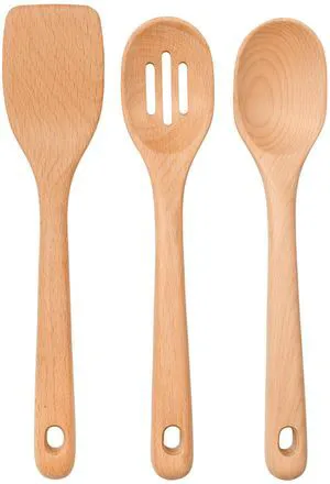 Good Grips Wooden Utensil Set for Cooking, 3-Piece | Solid Beechwood Spoon, Slotted Spoon, And Turner, Heat-Resistant, Comfortable Non-Slip Grip, Everyday Cooking Good Grips Wooden Utensil Set for Cooking, 3-Piece | Solid Beechwood Spoon, Slotted Spoon, And Turner, Heat-Resistant, Comfortable Non-Slip Grip, Everyday Cooking