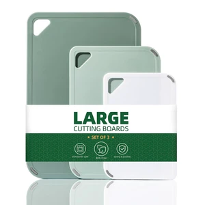 Plastic Cutting Board Set of 3-Cutting Boards for Kitchen BPA Free | Large-Small Chopping Boards, Non-Slip for Cooking, Dishwasher Safe, Camping, Portable, with Grip Handle, Sage Green Plastic Cutting Board Set of 3-Cutting Boards for Kitchen BPA Free | Large-Small Chopping Boards, Non-Slip for Cooking, Dishwasher Safe, Camping, Portable, with Grip Handle, Sage Green