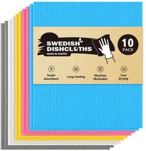 Swedish Dishcloths for Kitchen-10PK, Reusable Paper Towels 7" x 6" | Sponge Dish Cloth, Dish Rags for Washing Dishes, Kitchen Washcloths, Swedish Dish Cloths for Home, Kitchen, Glasses Wipes Swedish Dishcloths for Kitchen-10PK, Reusable Paper Towels 7" x 6" | Sponge Dish Cloth, Dish Rags for Washing Dishes, Kitchen Washcloths, Swedish Dish Cloths for Home, Kitchen, Glasses Wipes