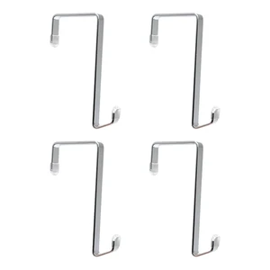Heavy-duty Single Over Door Hooks, Stainless Steel Hanger Organizer for Hanging Bag, Towel, Bath Robe, Shoe Rack, Fit 1-1/2" to 1-3/4", Rubber Protective Head, Great Replacement (Silver, 4 Pack) Heavy-duty Single Over Door Hooks, Stainless Steel Hanger Organizer for Hanging Bag, Towel, Bath Robe, Shoe Rack, Fit 1-1/2" to 1-3/4", Rubber Protective Head, Great Replacement (Silver, 4 Pack)