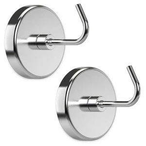 Extra Strong Magnetic Hooks (2 Pack, Chrome) Heavy Duty Neodymium Magnet Hooks Extra Strong Magnetic Hooks (2 Pack, Chrome) Heavy Duty Neodymium Magnet Hooks
