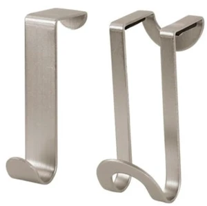 Over Cabinet Door Hook 2 Pack Kitchen Cabinet Organizer for Towel Holder Storage, Over the Cabinet Hooks for Hand Towels and Dish Cloths, Brushed Nickel Over Cabinet Door Hook 2 Pack Kitchen Cabinet Organizer for Towel Holder Storage, Over the Cabinet Hooks for Hand Towels and Dish Cloths, Brushed Nickel